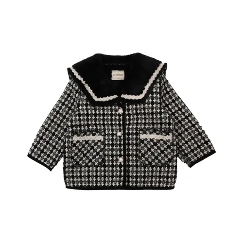 SHIBU Han Tuo Одежда Han Tuo Одежда вдохновленная Chanel с флисовой подкладкой черное пальто прешкольные куртки