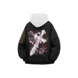 Черный [утолщенный и с флисовой подкладкой тяжелый] (в комплекте с высококачественным тяжелым бело-серым свитшотом с фотинией)