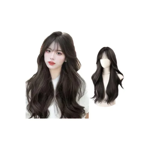 GLUNA Big Head Кожа с Loose Parting Большая волна Длинные волнистые Женская парик Высокая температура Пряжа