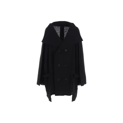 Yohji Yamamoto Femme FW25 Брушированный BOUCLE Шовный Детали PEA Пальто Женские