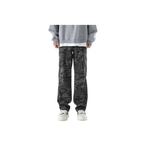 QOTRIOCK Камуфляж Унисекс Повседневные Штаны