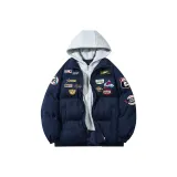 Темно-синий, синий с серым капюшоном