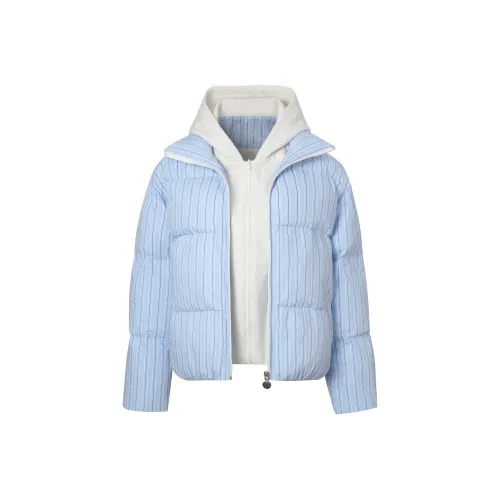 YINLEI Синие полосы Узор Женские пуховики