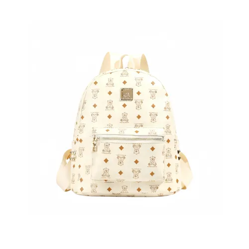 SUN EARTH U ПУ (полиуретан) Рюкзак Унисекс Черный Коричневый Экрю