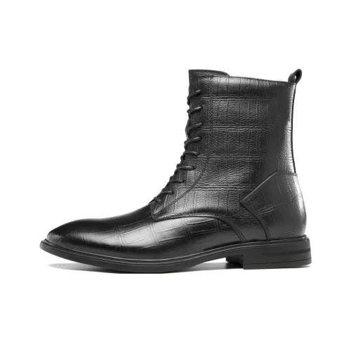 Red Bean Колено Высокий Мартин Ботинок Унисекс