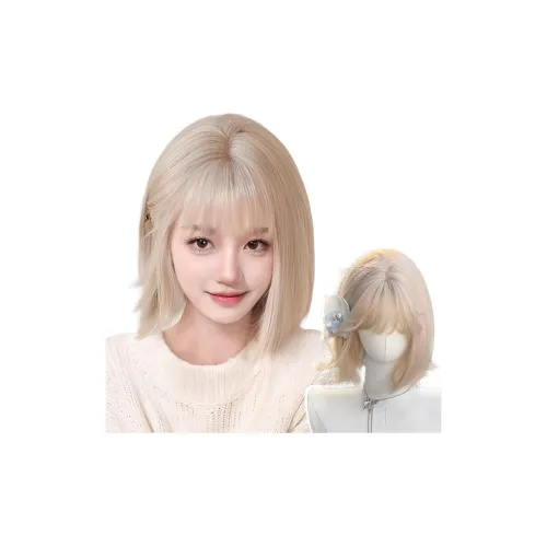 MUNINGFEI Белый Золото Элегантность Короткие Волосы Женская Перука Высокая Температура Пряжа