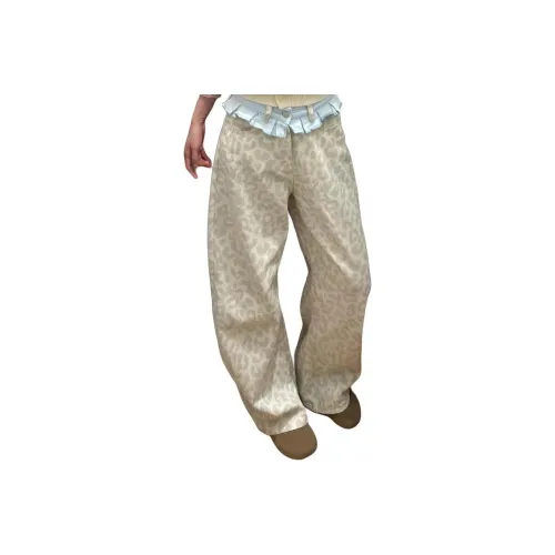 KULAIYA Леопардовый принт Унисекс Джинсы