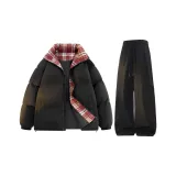 Чёрное пальто + чёрные штаны