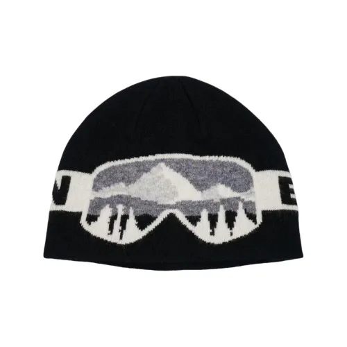 BURTON Шапки-бини Унисекс Чисто черный Толстый Белый
