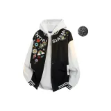 Черный (С подарками Серый Свитшот) [Бейсбольная куртка Улучшенный Утепленный-2000T Сжатый хлопок]