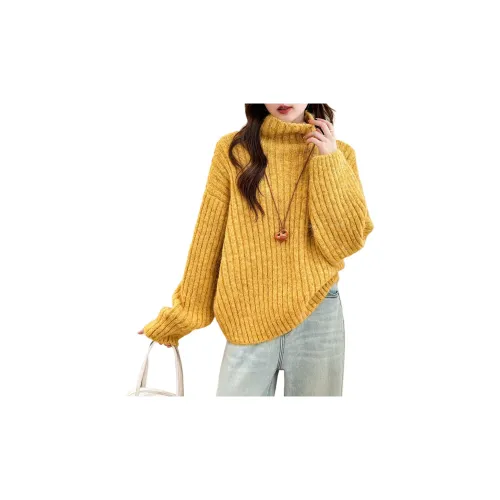 Tonlion Осенние листья Желтый Женский Трикотаж