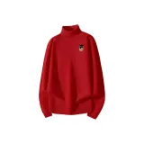 [Мягкая кожа-дружелюбный] Бордовый (T-карман с милым дизайном питомца и логотипом на груди)