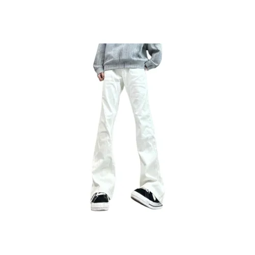 DAFK Белый Полу-Эластичный Пояс Мужские Джинсы