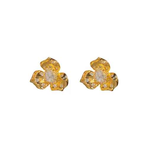 BONAS Copper Stud Earrings Women's BONAS Медные серьги-гвоздики женские