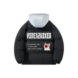 Чёрный с серым капюшоном