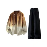 Карамельный топ + черные штаны