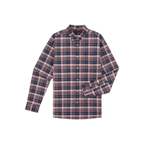 Tommy Hilfiger Темно-синий красный клетка узор 0MT мужские рубашки