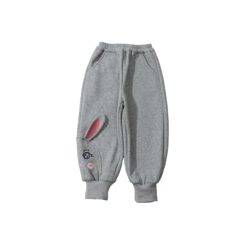 SHIBU Hanzi Одежда Кролик Ухо С флисовой подкладкой Брюки Серый Предшкольные Тренировочные Штаны