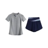 Комплект одежды (Серый с коротким рукавом + Синие штаны)