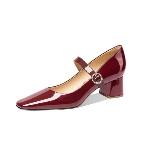 LOLY Mary Jane Shoes Красный Сверкающий Rhinestone Galaxy 5CM Женские