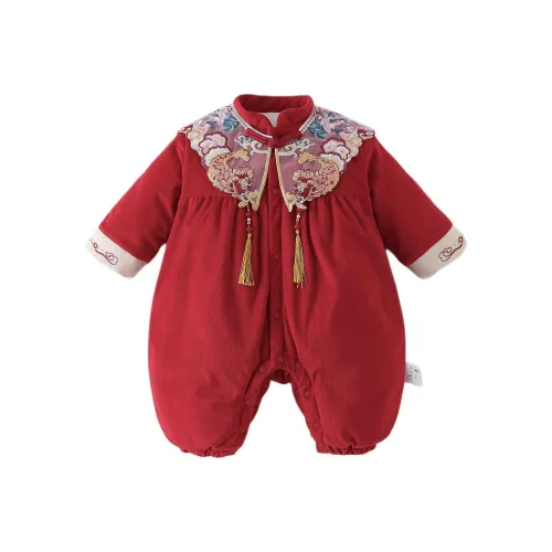 XiaoJinBu Красный Малыш Комбинезоны Ползунки