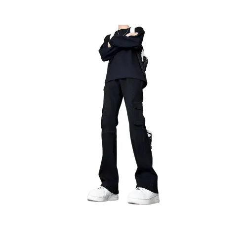 DAFK Угольный Черный Полу-Эластичный Пояс Мужские Джинсы