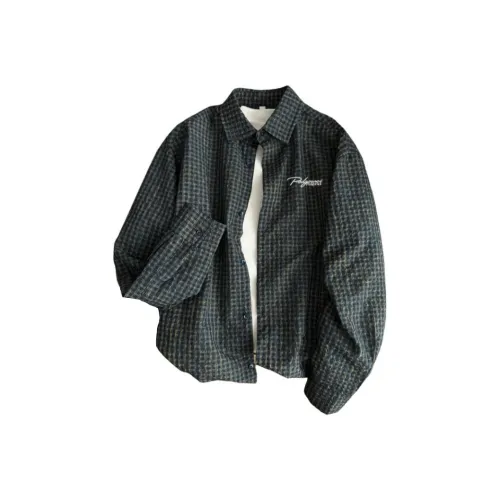 PODGORNOI Синий С подарками Съемный Металл Этикетка Мужская Рубашка