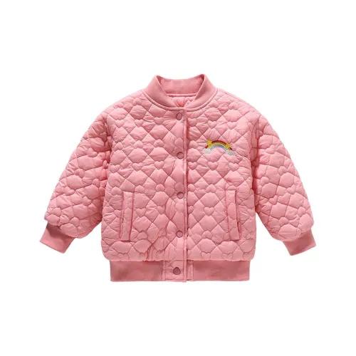 SHIBU Hanzi Одежда Кролик Вышивка Два Тон Хлопковый пуховик Розовый Предшкольные Утеплённые куртки