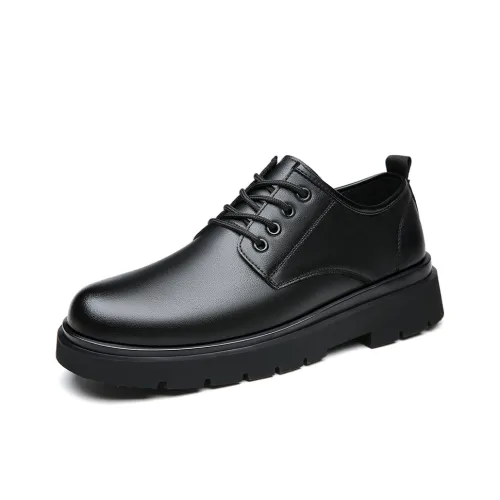 JX Минималистский стиль универсальные повседневные кожаные туфли мужской черный