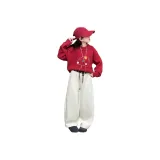 Красный свитер с принтом гриба, размер 2