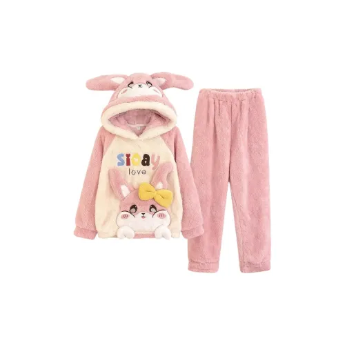 Daiyindie Осенние и зимние пижамы для женщин утолщенные и с флисовой подкладкой термические коралловый флис наборы одежды