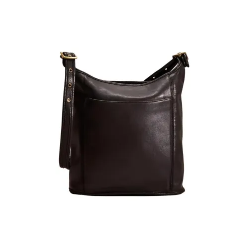 COACH Duffle Хромированная дубленая кожа Сумка через плечо Большая Женская Коричневая