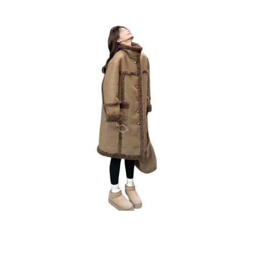 Vintage Cars Бархат Feel Пальто Женские