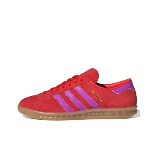 Adidas Originals Hamburg Slip-resistant Abrasion-resistant Lightweight Low-Top Skateboard Shoes Women's Red Purple Adidas Originals Hamburg Противоскользящие Устойчивые к истиранию Легкие Низкие Кроссовки для скейтбординга Женские Красные Фиолетовые