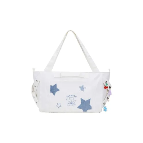 VANWALK Heart Little Bear Коллаборация Полиэстер ПУ (полиуретан) Сумка через плечо Тоут Сумка Большая Женская Бежевая Розовая Синяя