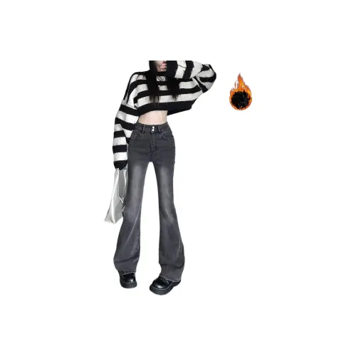 UPWARD LAB Серый с флисовой подкладкой унисекс джинсы