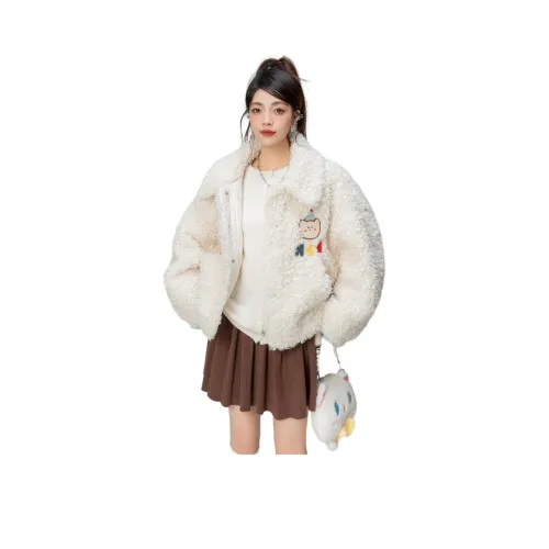 ZVJH Экрю Утолщенные Женские Бархатные Куртки