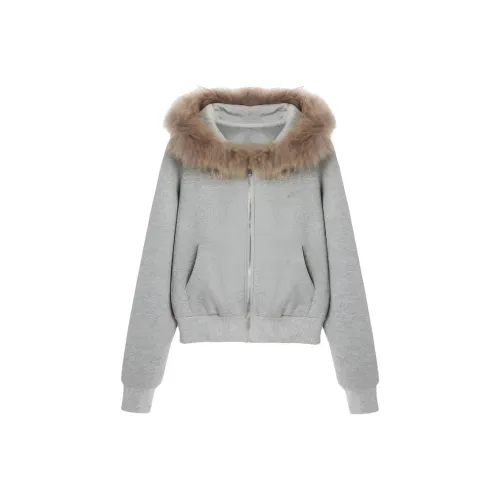 Cotton Gene Серый С флисовой подкладкой Женские Свитшоты