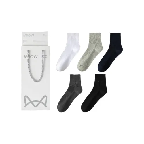 MIIOW 1 каждого из 5 цветов Gift Box Set Мужские носки MID до икры