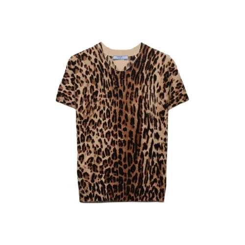 PRADA Верблюжий Коричневый Женские Кашемировые Свитера