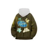 Армейский зеленый хлопковый пуховик (утепленный)