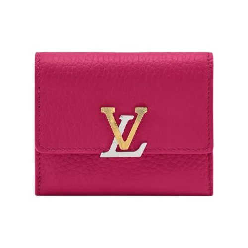 LOUIS VUITTON Capucines Телячья кожа Кошелек Экстра Маленький Женский Малиновый