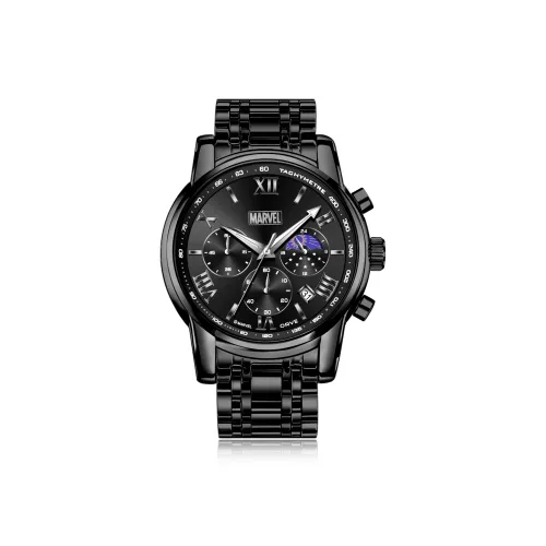 Disney Marvel Кварцевый механизм Стальной ремешок Часы Мужские Черный циферблат
