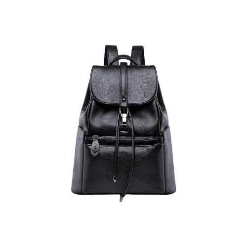 OUBOTE Рюкзак из крупнозернистой текстуры коровьей кожи женский