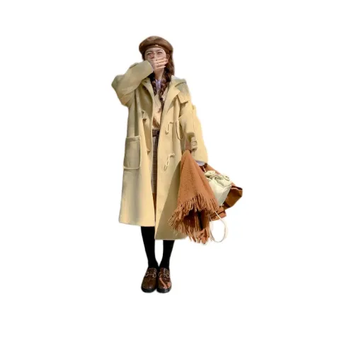 QIAOMONVHAI Желтое Женское Пальто