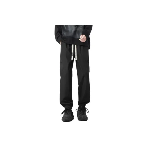 WUHA CREW Black Unisex Cargo Pants WUHA CREW Черные Унисекс Карго Брюки