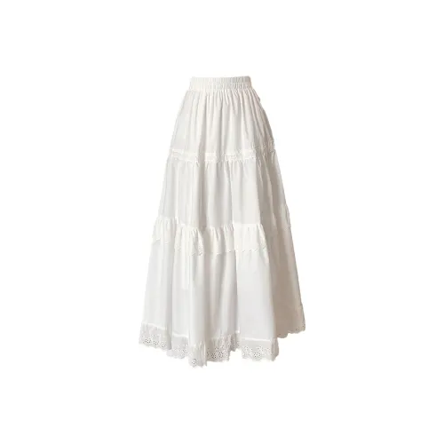 RTTO Белый Женские Повседневные Длинные Юбки