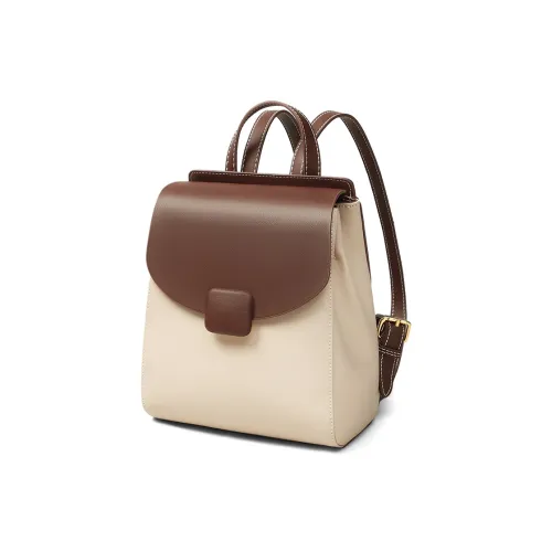 Crtnzo Kroez Рюкзак из коровьей кожи стандартный женский белый и кофейный