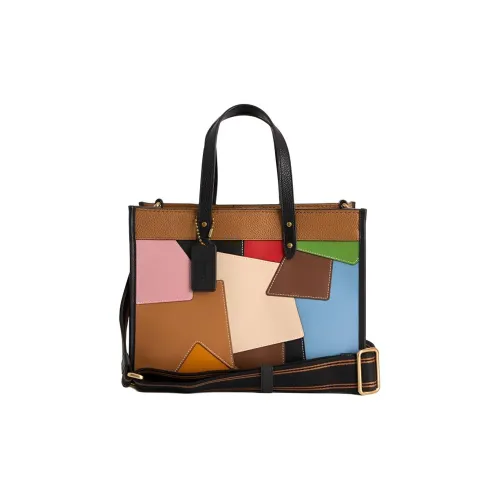 COACH Коровья кожа Тоут Сумка Сумка для покупок Сумка через плечо Сумка среднего размера Женская Мел Белый Многоцветный