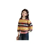 Многоцветный полосатый свитер с флисовой подкладкой, размер 3